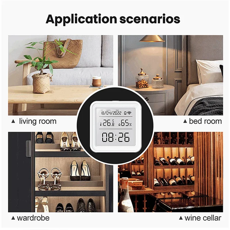 

FUFU 2X Tuya WIFI датчик температуры и влажности комнатный гигрометр термометр детектор Smart Life пульт дистанционного управления