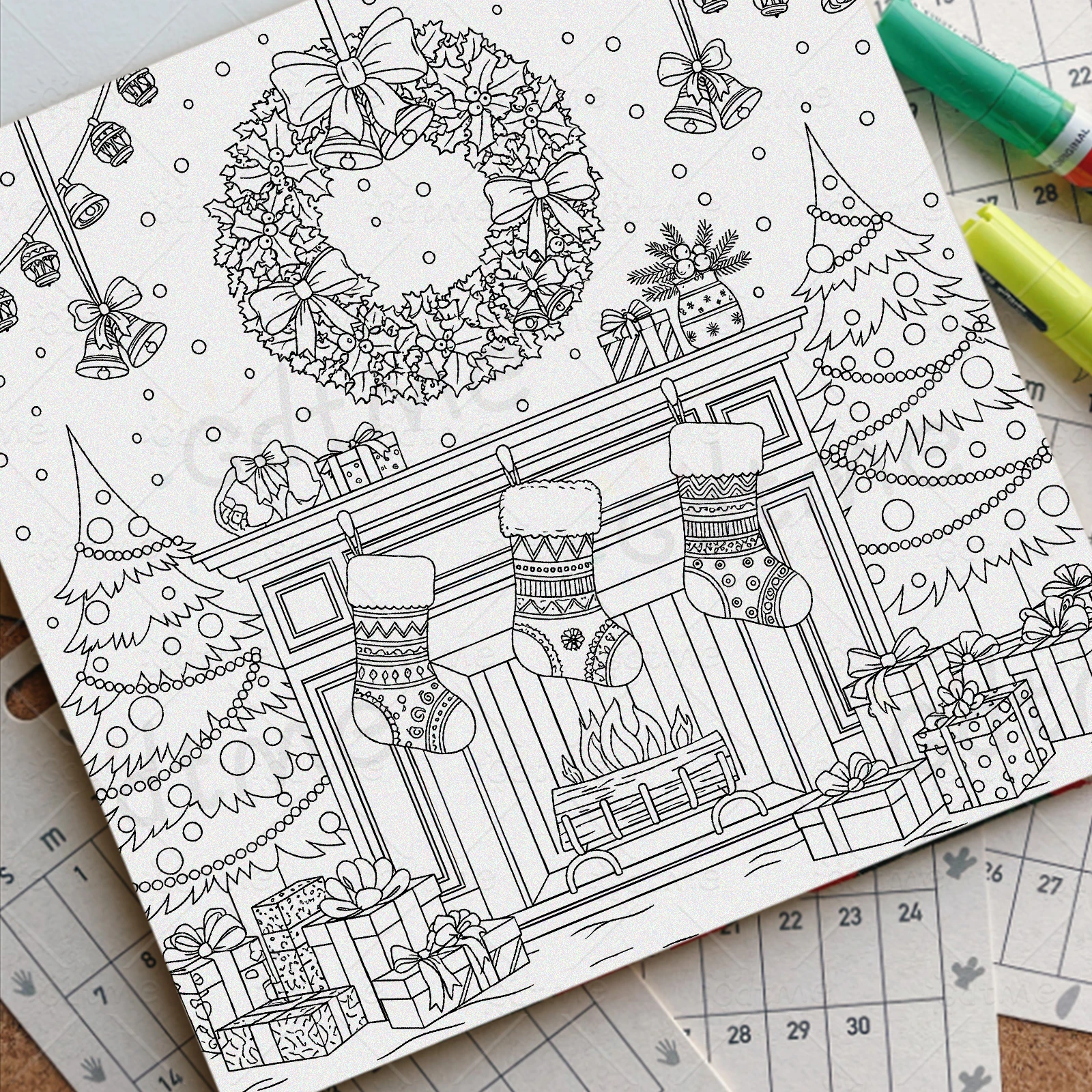 Frohe Weihnachten, süßes und einfaches Malbuch für Erwachsene, Zeichenbuch, perfektes Geschenk für Party und Geburtstag zur Entspannung und Angst – Detail 4