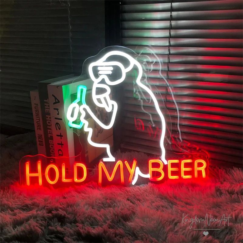 Gorilla Anime Hold My Beer Neon Sign Music Pub LED Light  Home Bar Party USB Interface Fun Personality Wall Decor Gift