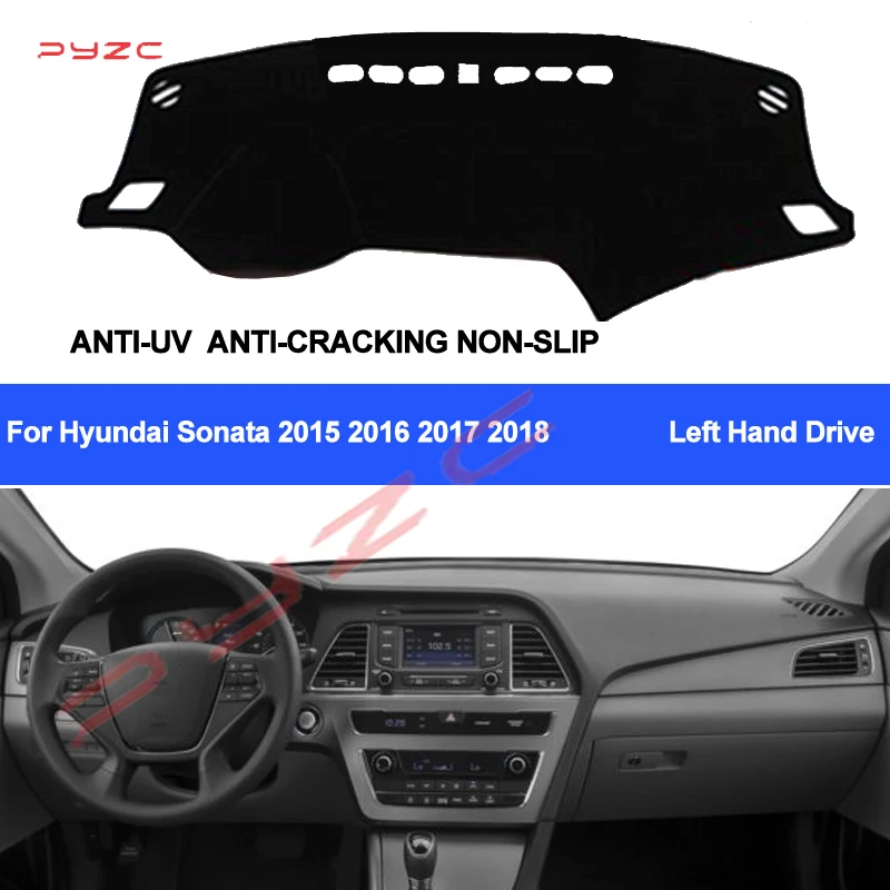 Car Dashboard Cover For Hyundai Sonata 2015 2016 2017 2018 Sonata 9 Dash Mat Dashboard Pad Carpet Anti-UV Anti-slip