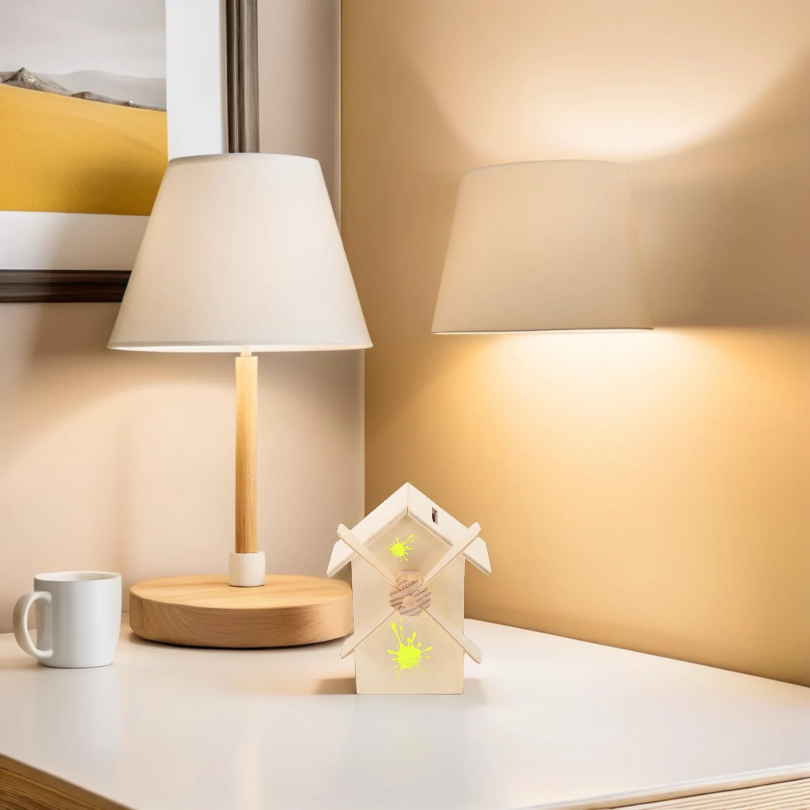 5個入り 未完成の木製貯金箱 風車ハウス DIY 塗装可能 コイン貯金箱 子供用 木製貯金箱 貯金箱クラフト