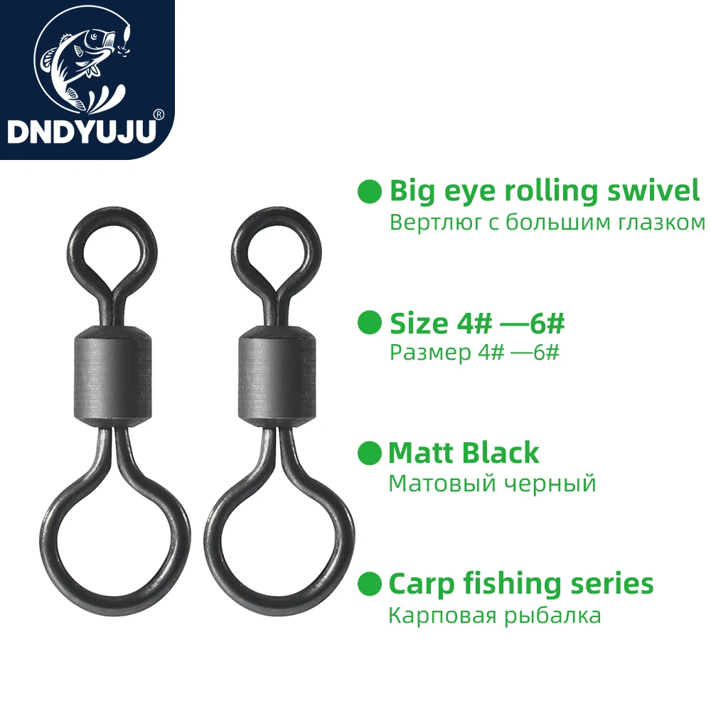 DNDYUJU Carp Fishing Accessories Chod Matt Black Carp Fishing Connector Pin Bearing Rolling Swivel  Fishing Tackle Connector