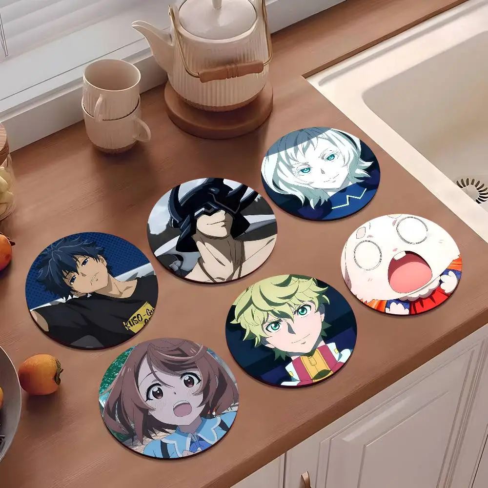1pc Anime Shangri-La Saiga-0 Emel Wooden Coaster Colour Printing Cup Mat Home Desk Decoration Gifts