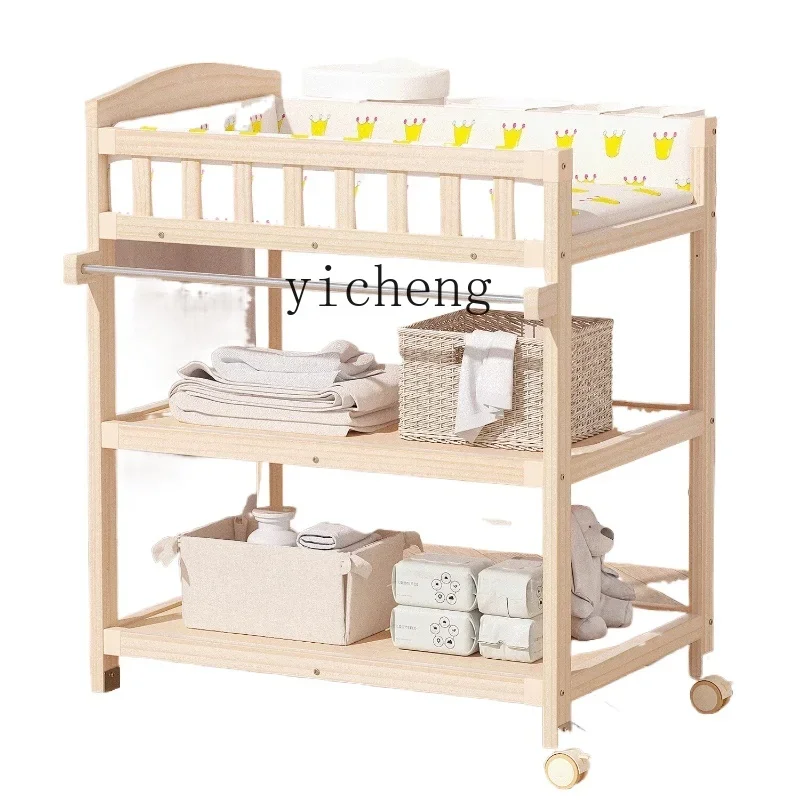 Solid Wood Diaper Changing Table Massage Multi-functional Touch Table Baby Newborn Baby Changing Table
