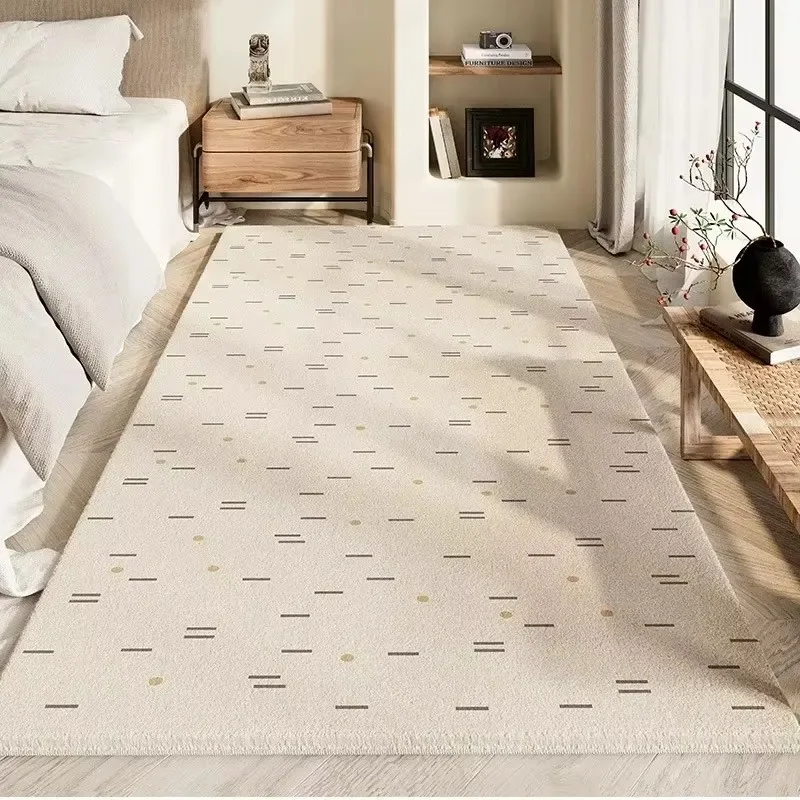 Waterproof Bedside Carpet, Wipeable No-wash Floor Mat for Bedroom