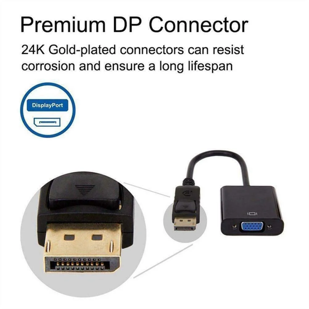 

to VGA Cable Video Converter Adapter 1080P HD USB Male Female Premium Material Sturdy Durable Plug Play Multi Display High