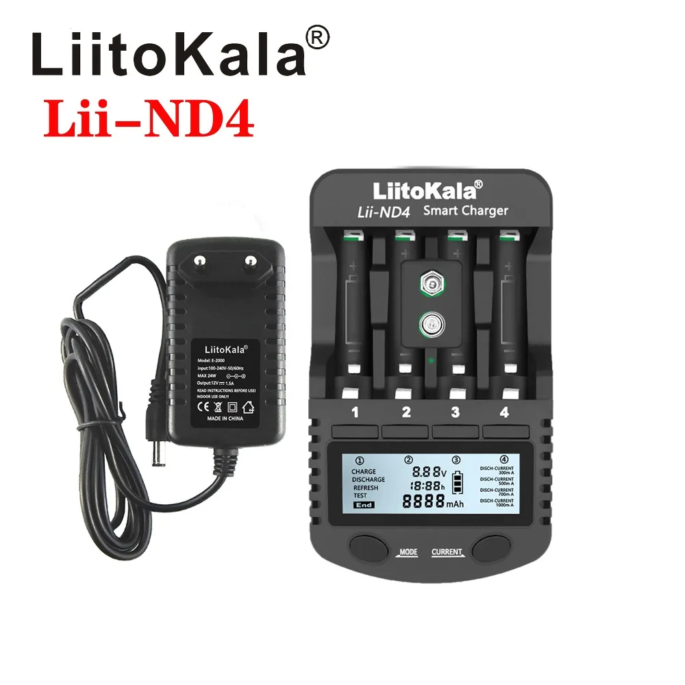 LiitoKala Lii-ND4 NiMH/ acd charging Aa screen Aaa and test battery capacity for 1.2v Aaa and 9V 5th charger Discharge test