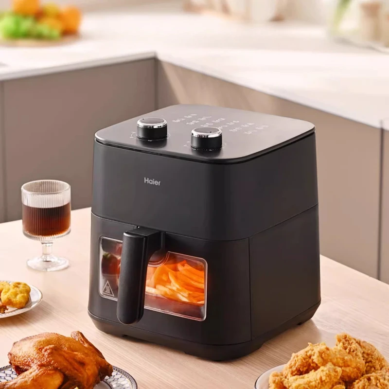 

Haier Air Fryer 5L Household Visual No Turning Hot Air Three-dimensional Frying Large Capacity Electric Fryer Cooking Machine