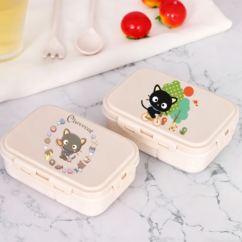 

Sanrio Chococat Lunch Box Boy Girl Portable Bento Boxes Student Hermetic Food Crisper Kids Single Layer Capacity Bento Case Gift