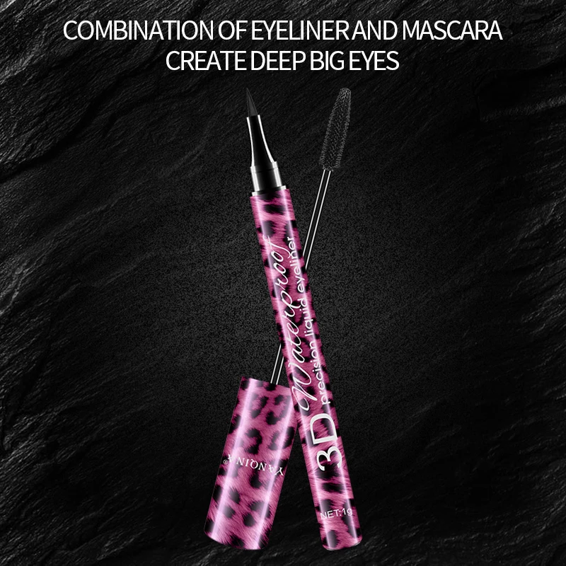 Waterproof Eyeliner Pen Mascara Set Soft Smooth Eye Liner Thick Curling Eyelashes Sparkling Eyes Cosmetics Eyeliner Mascara Set