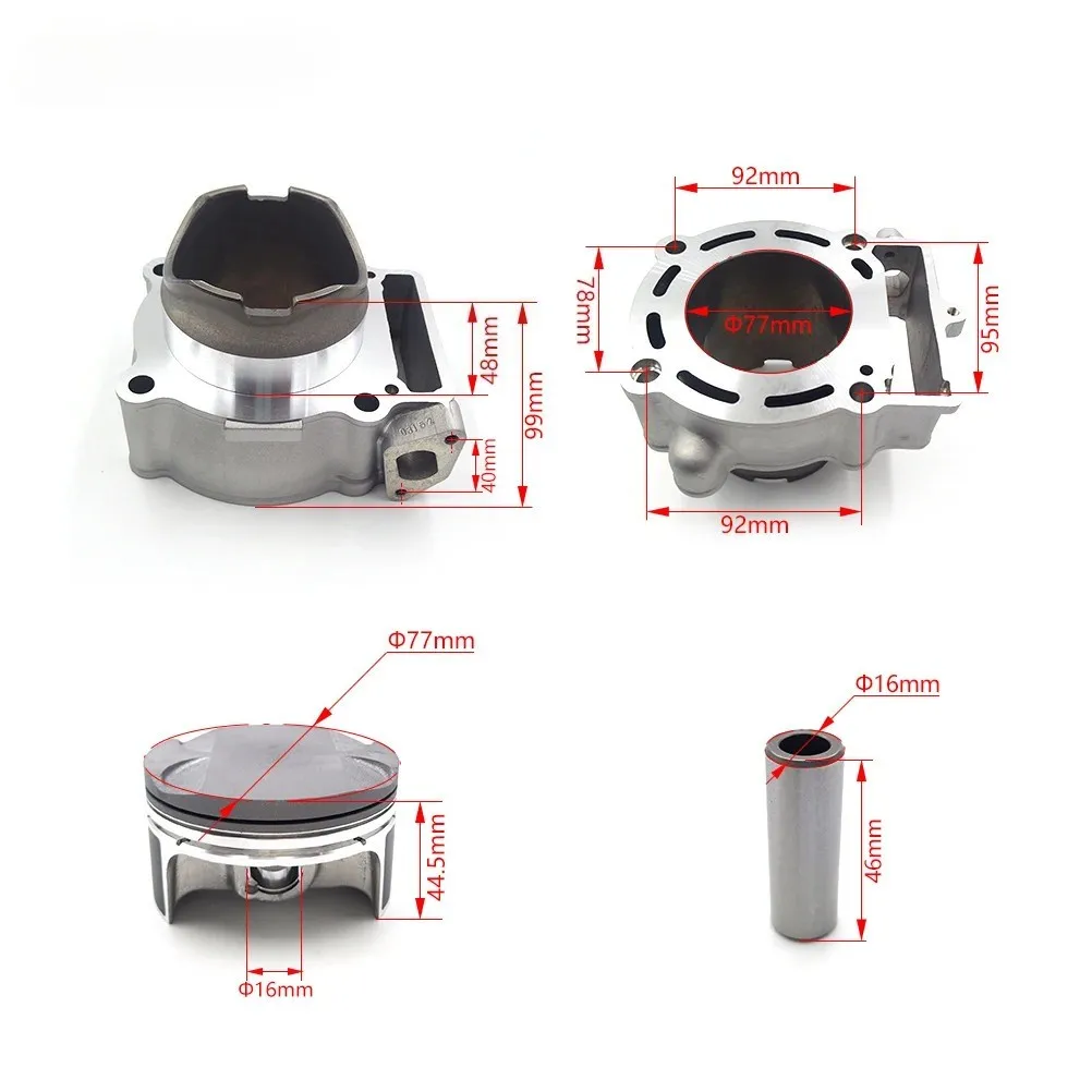 For ZONGSHEN NC250 250cc 300cc KAYO T6 K6 BSE J5 RX3 ZS250GY-3 zs177mm Motorcycle 77mm Cylinder Block Piston Ring Pin Kit