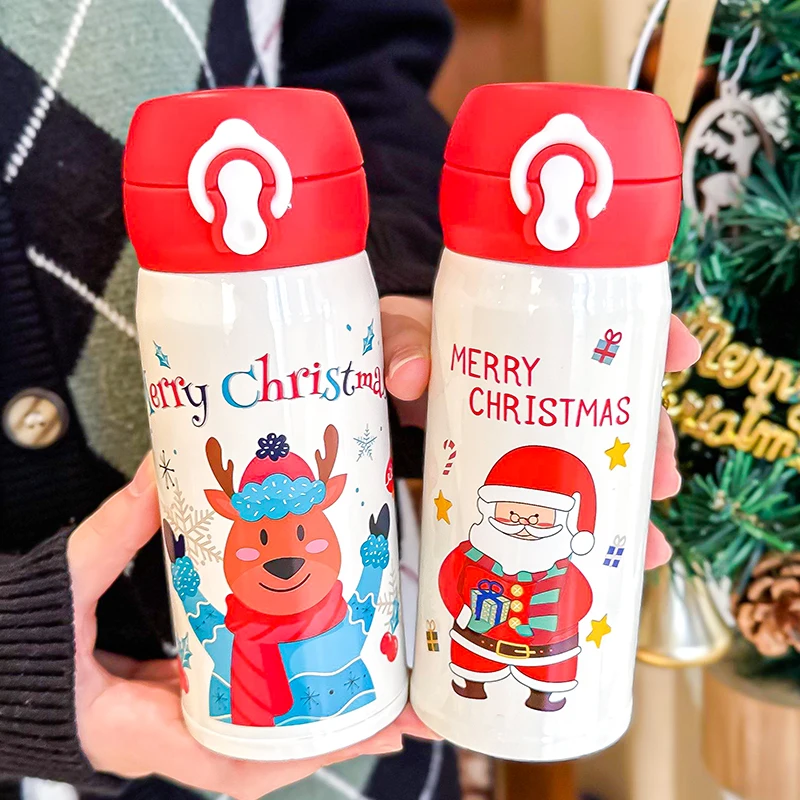 

Flip Top Leakproof Thermoses Stainless Steel Small Red Travel Thermoses Kawaii Drinkware Garrafa Termica Home Decorations