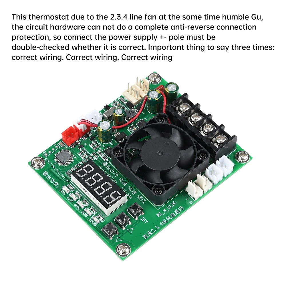 Universeller PWM-Temperaturregler mit Drehzahlregelung DC 12-50V 30A 2-Draht 3-Draht 4-Draht Lüftermodul mit Drehzahlanzeige für Hardware – Detail 9