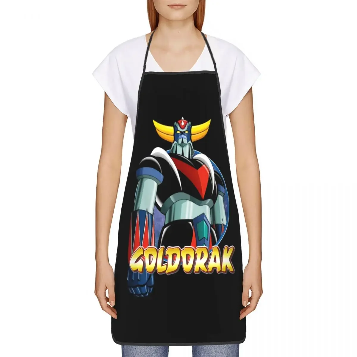 UFO Robot Goldorak Grendizer Bib Aprons Women Men Kitchen Chef Anime Mechanical Warrior Tablier Cuisine for Cooking Baking