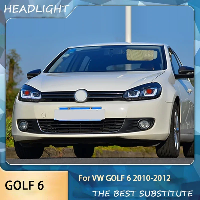 Auto Parts For VW Golf 6 MK6 Headlights With tailights 2010-2012 LED Daytime Lights Dual Projector Car Accesorios Modified