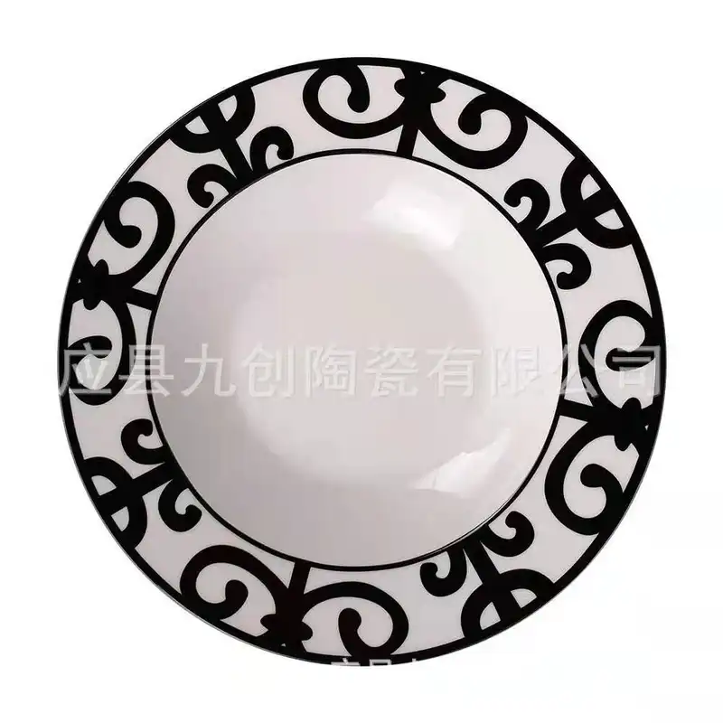 3 Color Ceramic Plate Hand-Painted Red Art Creative Round  Tableware Dinner Plates Set Charger Plates for Wedding Pasta Plate - Image 4