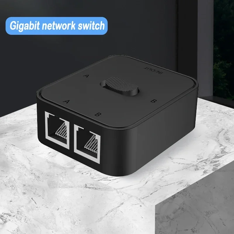 1000Mbps Gigabit Network Switch RJ45 Switch Network Splitter Cable Extender Selector Power Free 2 Way adapter Connector