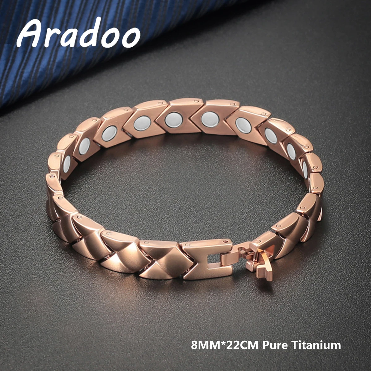 Aradoo Pure Titanium Magnetic Energy Bracelet Fat Burning Weight Loss Bracelet Anti-Fatigue Anti-Radiation Bracelets