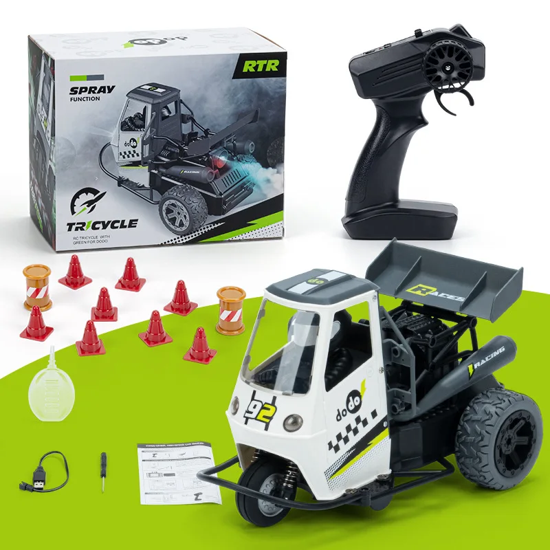 Jouet Hurcycles télécommandé pour enfants, moto RC à grande vitesse, émulation électrique 2.4G, moto à pulvérisation légère D343