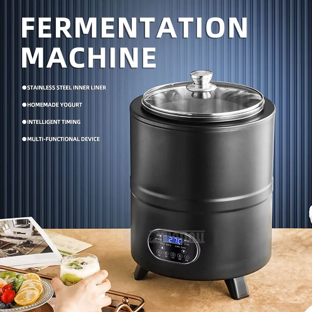 Commercial Fermenter; Stainless Steel Yogurt Maker with Timer for Dough Rice Wine Natto 