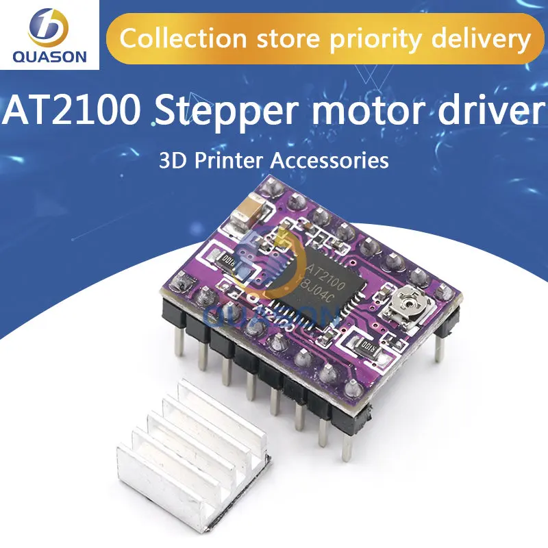 AT2100 Stepstick Stepper Motor Driver Module instead TMC2100 TMC2208 With Heat Sink Super Silent For 3D Printing Motherboard