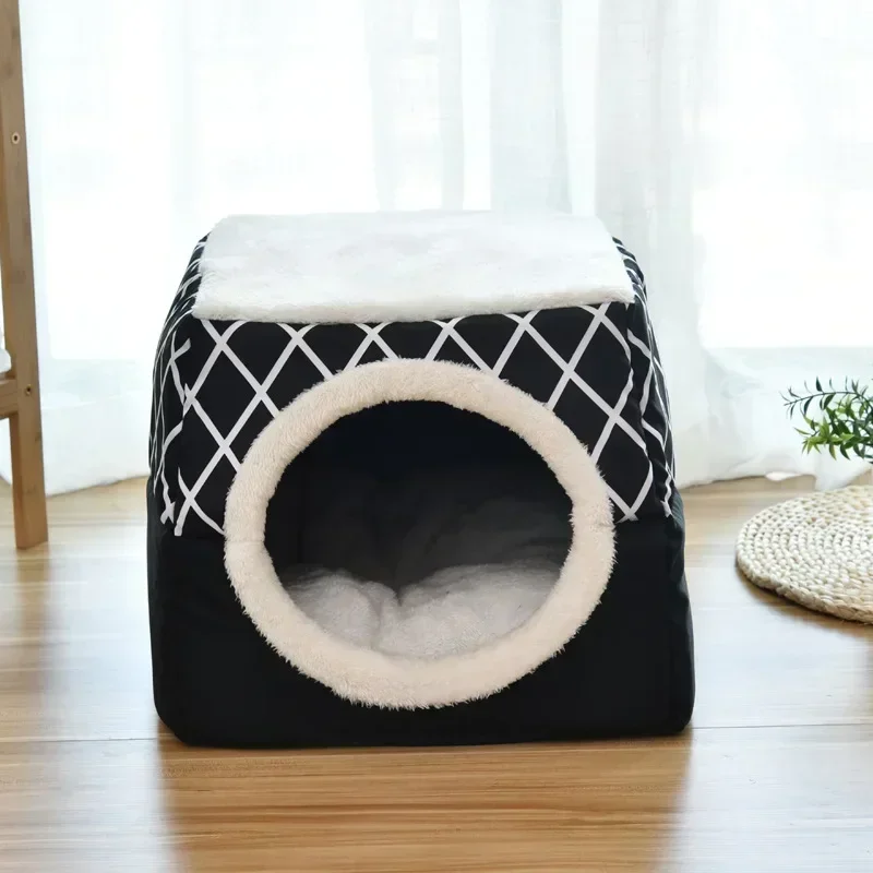 New 2024 Closed Winter Dog House Bed Soft and Comfortable Pet Mat Small Dogs and Cats Warm Cave Igloo Pet Bed