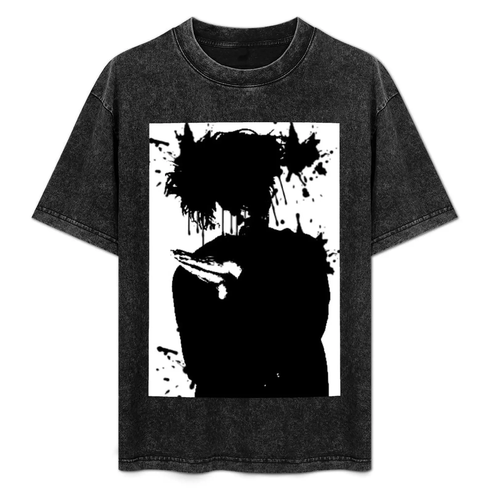 Robert Smith Paint Splatter Silhouette T-Shirt custom shirt customs street wear kawaii clothes T-shirts for men cotton