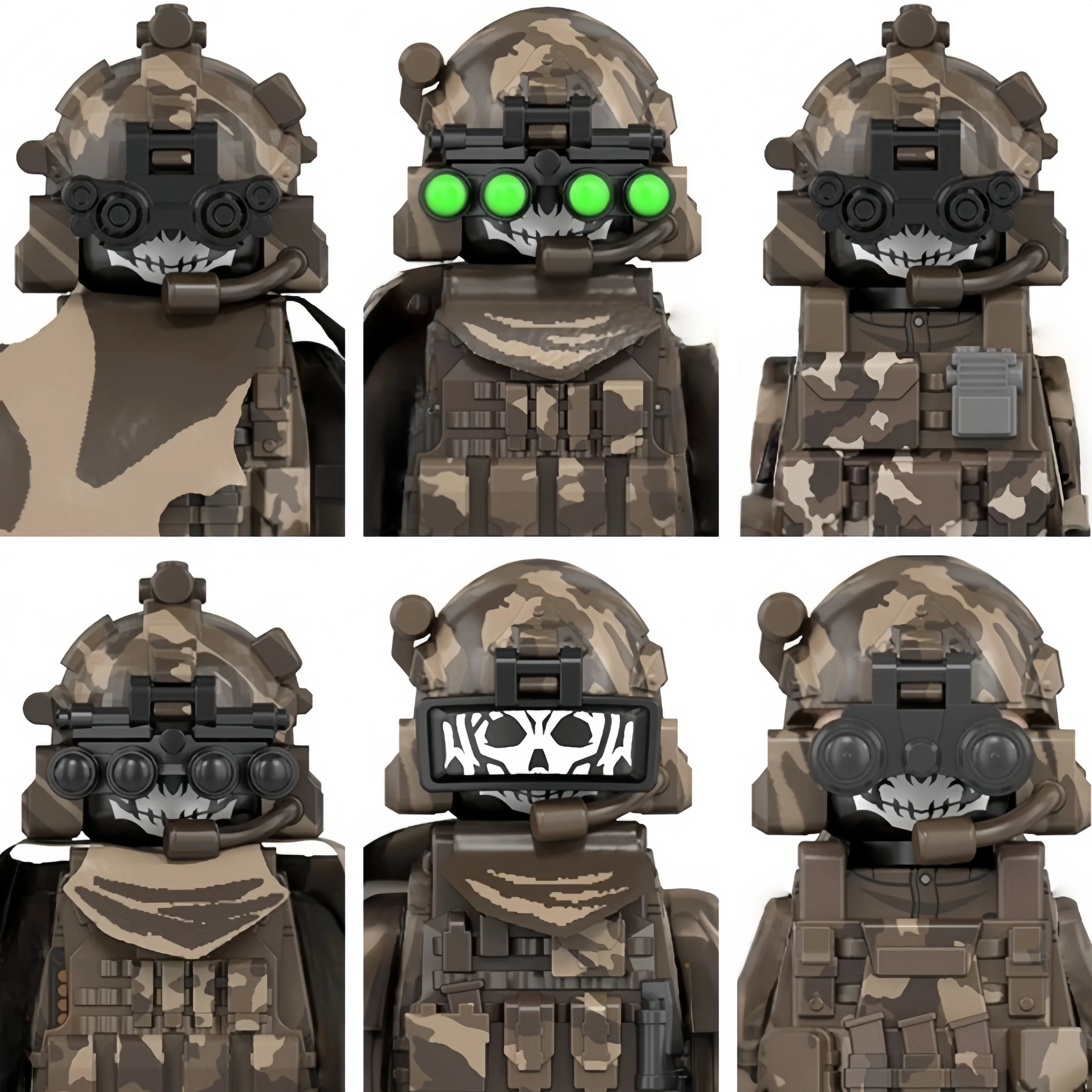 

WM Military Army Figures Building Blocks SWAT Ghost Commando Special Forces Soldier Weapons Gun Hat Shield Belt Mini Bricks Toy