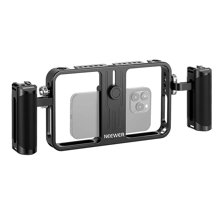 

NEEWER Phone Stabilizer Video Rig Kit Aluminum Handheld Phone Cage with Silicone Handles & Adjustable Phone Clip