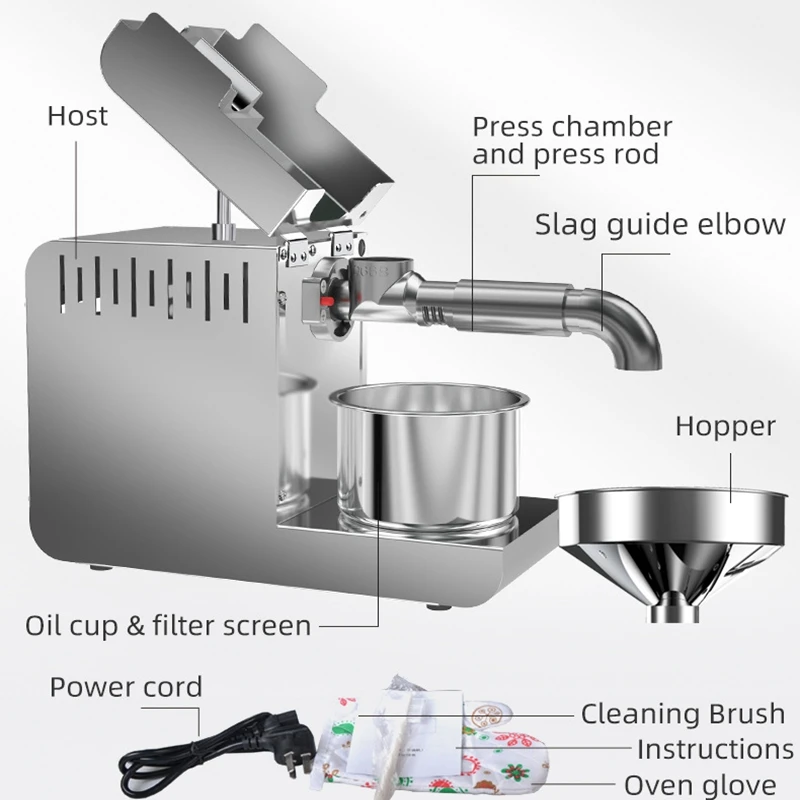 SS-T1 Automatic stainless steel seeds oil pressing machine small screw press oil extraction machine