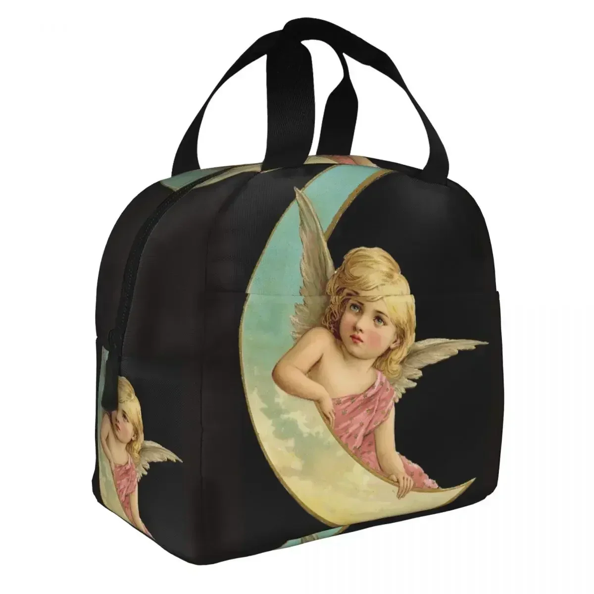 2024 New Custom Victorian Moon Cherub Lunch Bag Men Women Cooler Thermal Insulated Lunch Box For Kids School Children Lunchbag