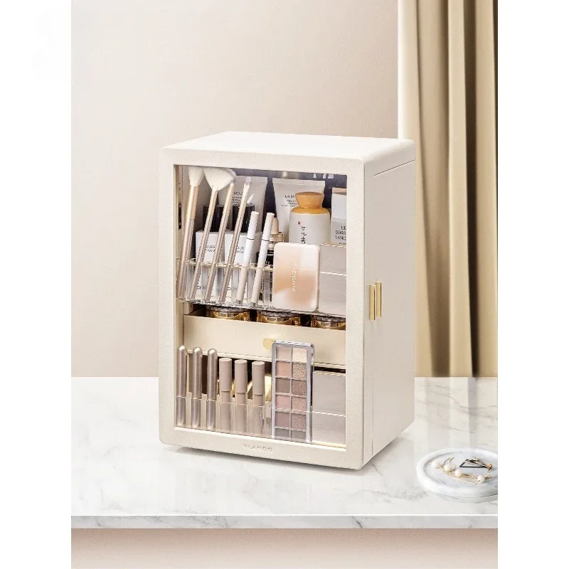 Cosmetics storage box, desktop advanced dust-proof large-capacity storage box