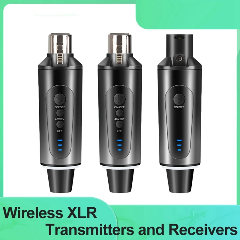 3PCS Wireless Microphone System XLR Microphone Converter Adapter 2.4Ghz Transmitter Receiver For Condenser Dynamic Mic