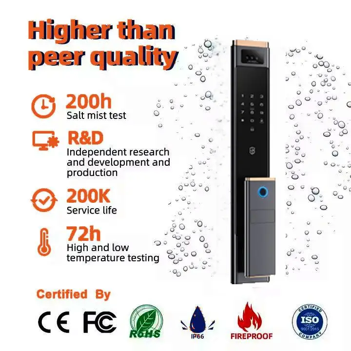 Tuya Smart Door Lock with Camera and Fingerprint Unlock Video Intercom Cloud Storage Brass Door Compatibility Unlock Tool