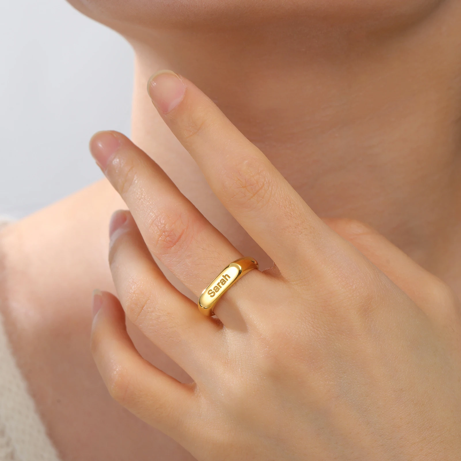 Engraved Name Ring Women Men Stainless Steel Jewelry Personalized Name Rings Custom Couple Anniversary Wedding Christmas Gifts - Image 2