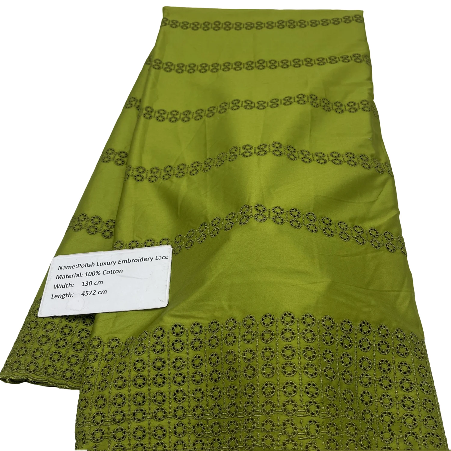 

Green 5 Yard Nigerian 100% Cotton Polish Smooth Embroidery Fabric High Quality Swiss Voile Lace Material For Men Dubai Style Sew
