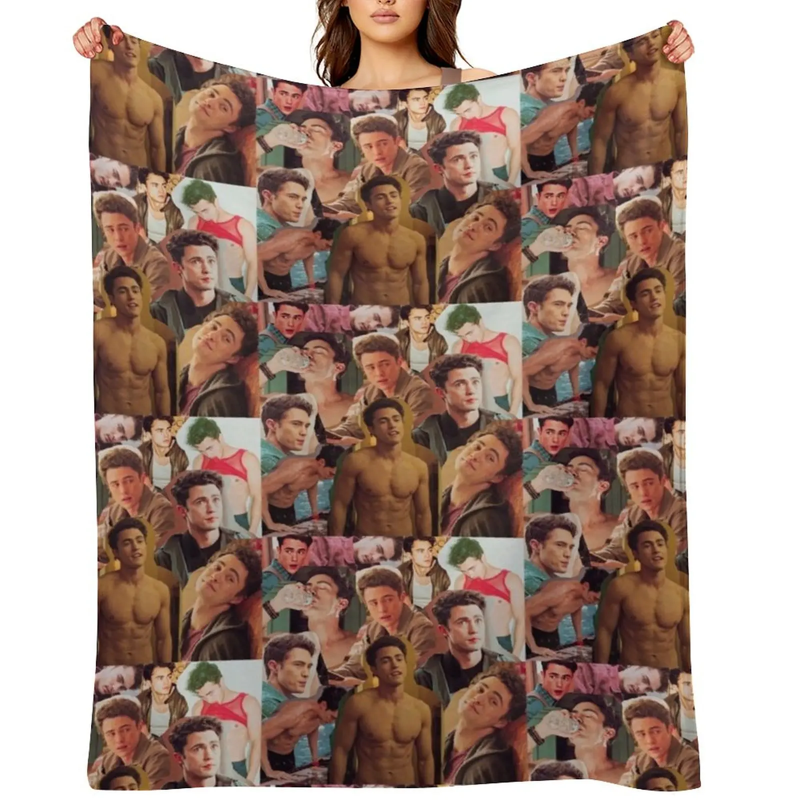 

Paxton Hall Yoshida/ Darren Barnet Collage Throw Blanket cosplay anime Luxury Thicken Luxury Luxury Designer Blankets
