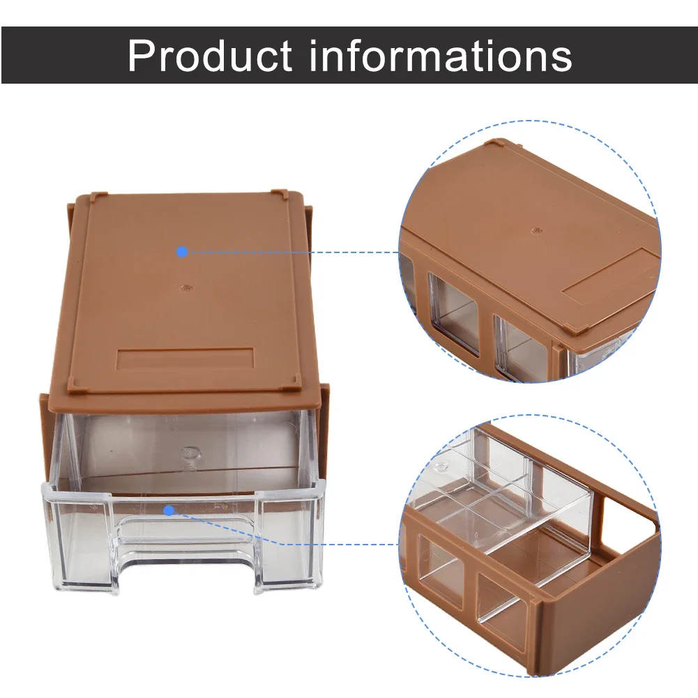 Stackable Storage Box Blue/grey/brown/yellow 140*90*40mm 1PC Component Screws Toolbox Plastic 80 Degree Celsius