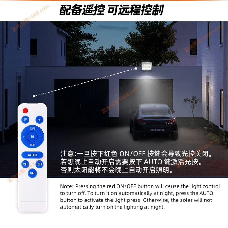 2024 New Solar Outdoor Garden Lamp Intelligent Human Body Sensing High-Bright Lighting Home Outdoor Garden Solar Flood Light Hot