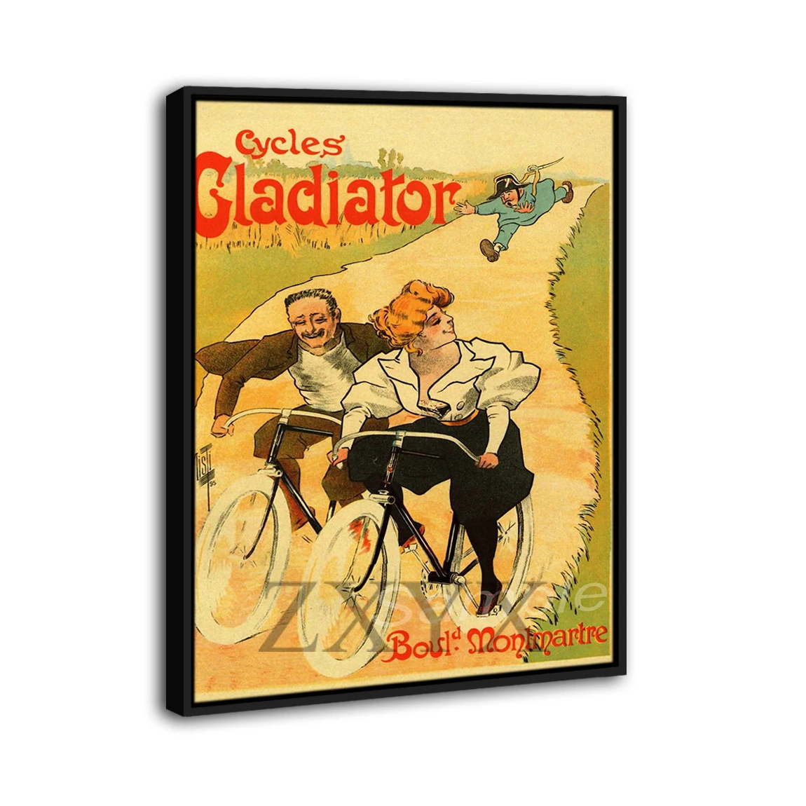 Vintage Gladiator Cycles Advertising Framed Poster Print Home Decor Wall Art Painting Oil Canvas