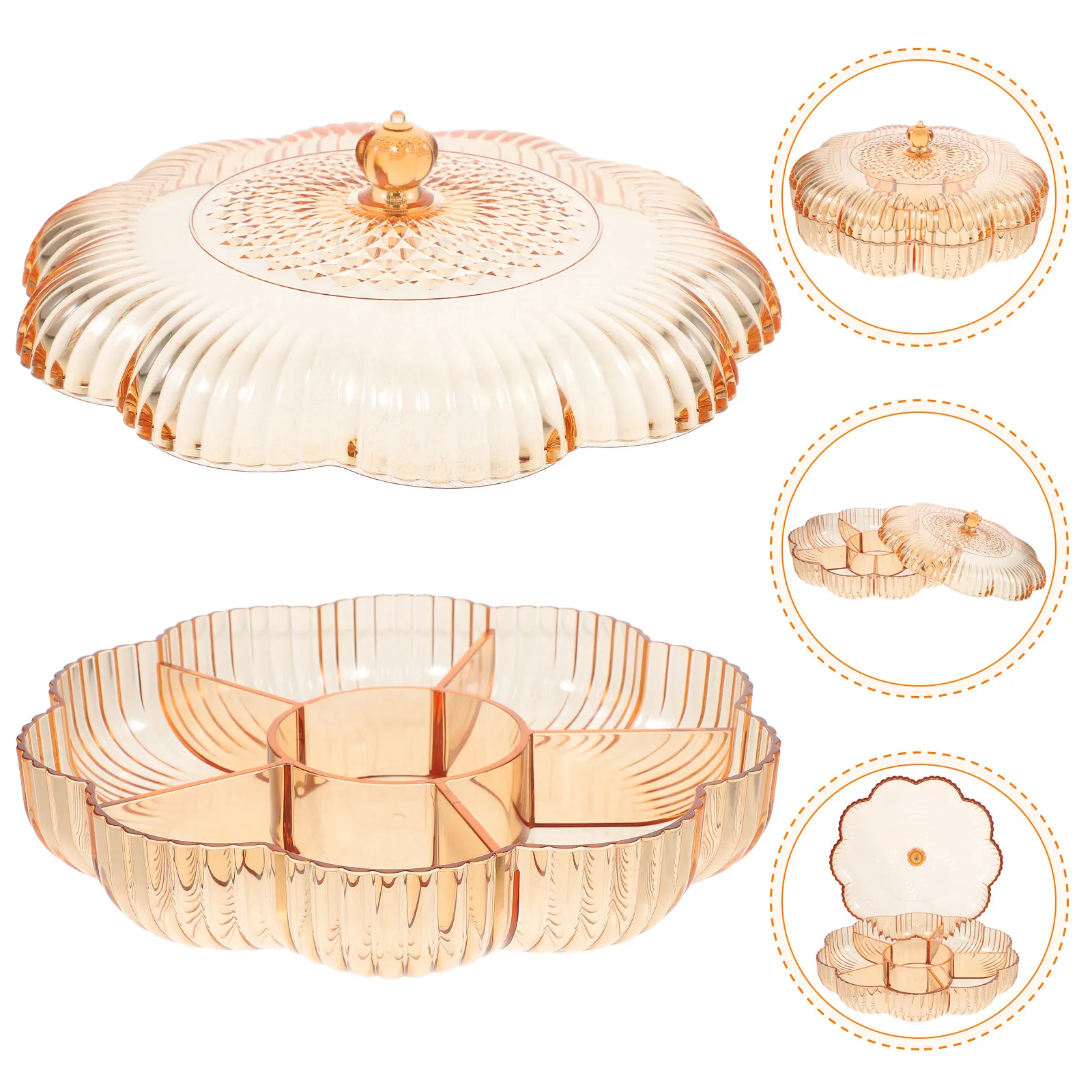 

Роскошная многоразовая коробка для конфет, поднос для закусок с 6 отделениями, блюдо для фруктов, поднос для закусок на вечеринку, органайзер для хранения на кухне