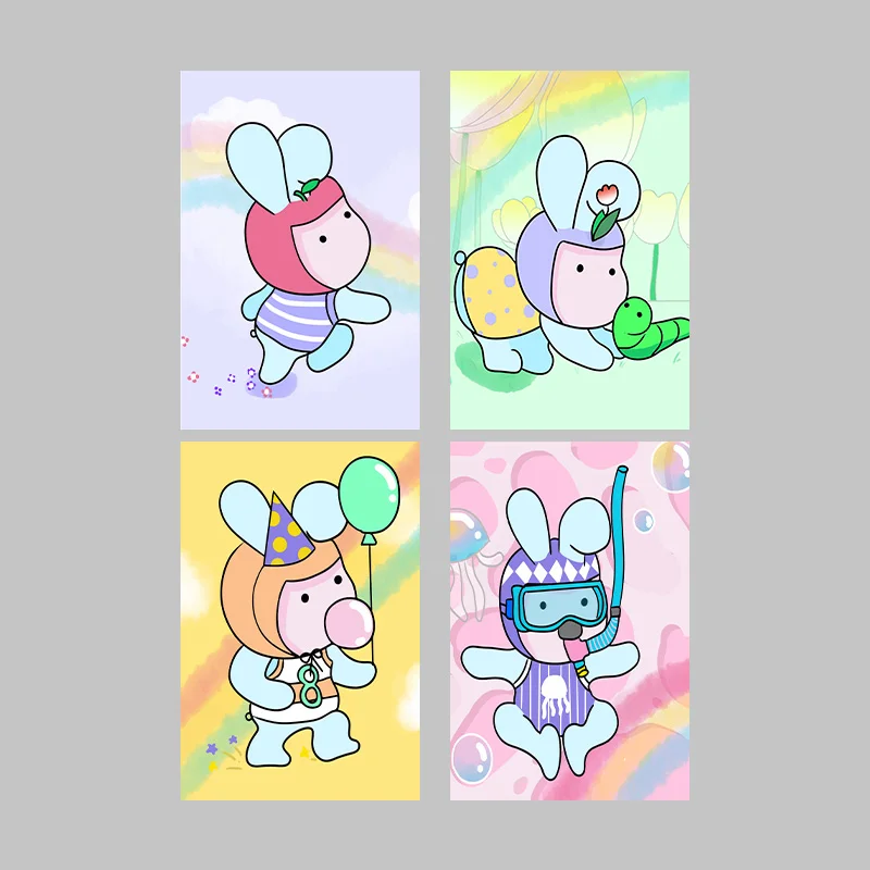 

Cute cartoon character backdrop Birthday Supplies Girl Party Banner Kid Cartoon Decoration Background