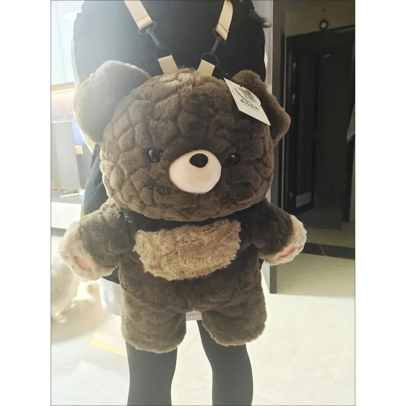 Cartoon Bear Backpack Large Capacity Cute Animal Plush Doll Bags Fashion Versatile Stuffed Travel Women Girl Bag Birthday Gift