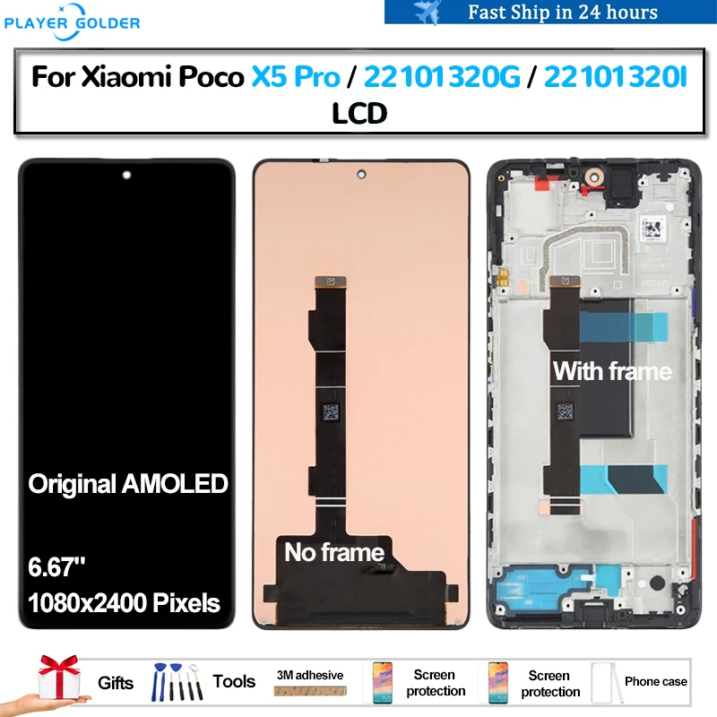 

Оригинальный AMOLED для Xiaomi Poco X5 Pro 22101320 Г 22101320 I ЖК-дисплей, сенсорная панель, дигитайзер, запасные части в сборе