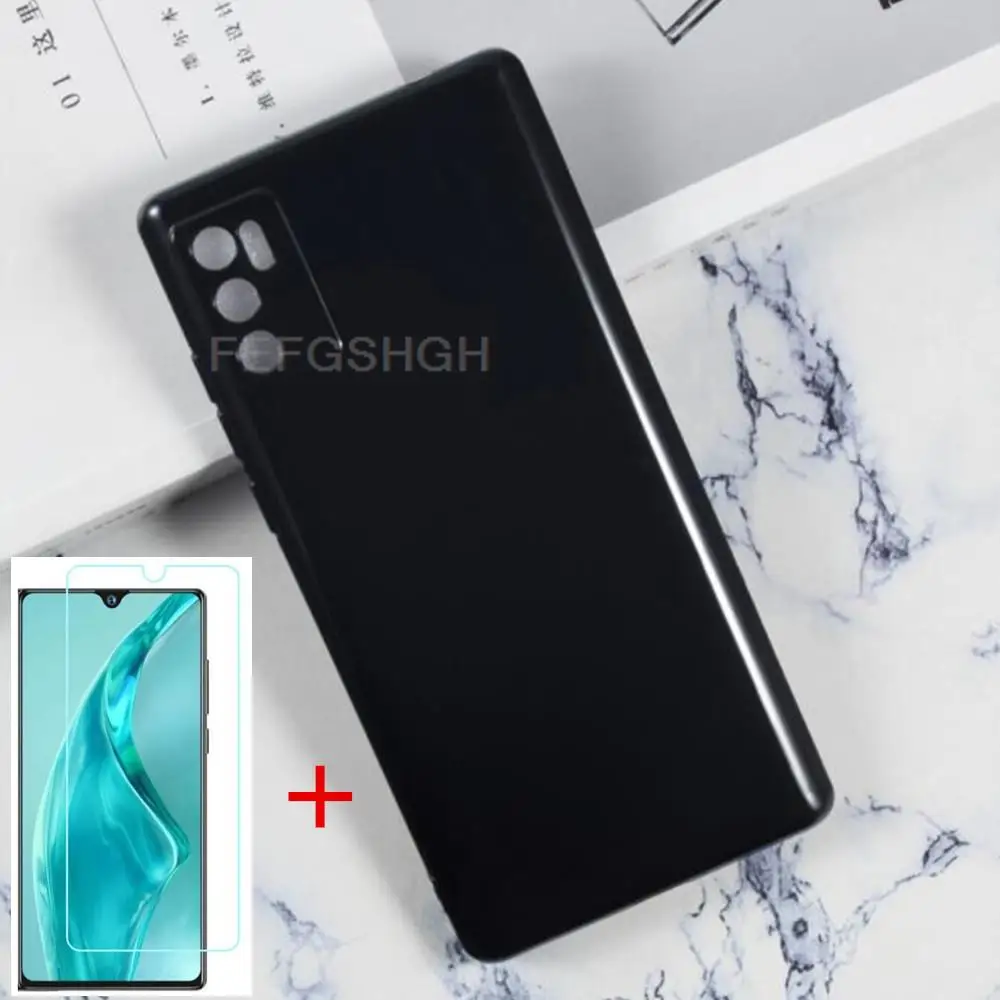 Anti-knock Soft TPU Phone Case For Cubot P50 2022 Silicone Cover Bumper Tempered Glass For Cubot P50