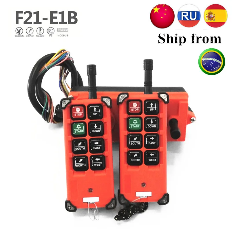 Industrial Wireless Radio Remote Control F21-E1B for Hoist Crane 18-65V 65-440V AC DC CE FCC