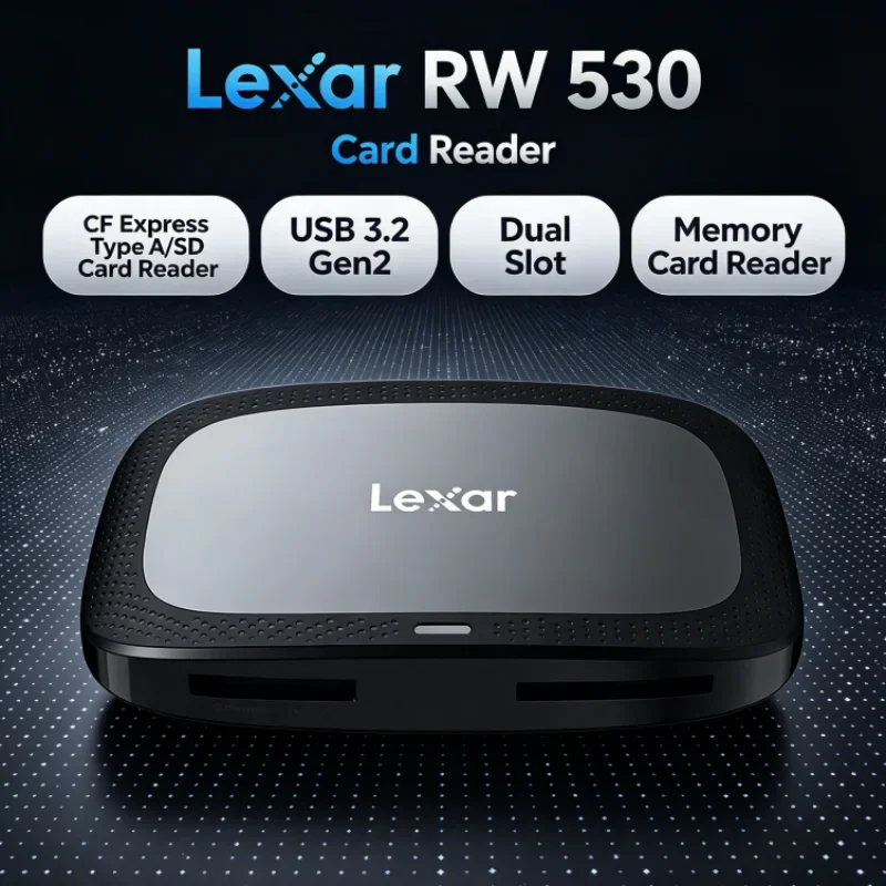 Lexar CFexpress Type A / SD Memory Card Reader CFA Max 900MB/s SD Card Reader RW530 Dual Slot USB 3.2 Gen2