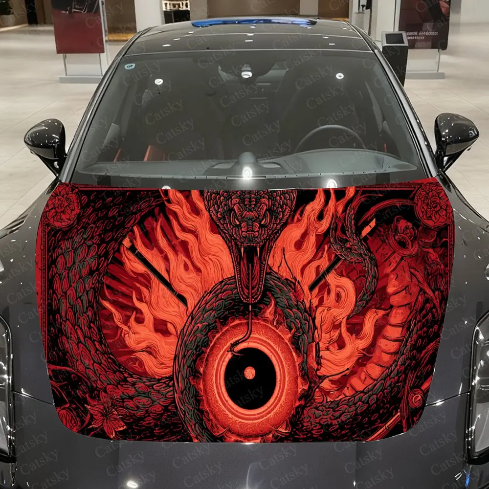 

Snake Ball Car Cover Decal, Auto Hood Sticker, Waterproof and Self-adhesive Auto Vinyl Wraps, Cool Car Exterior Decoration, Holi