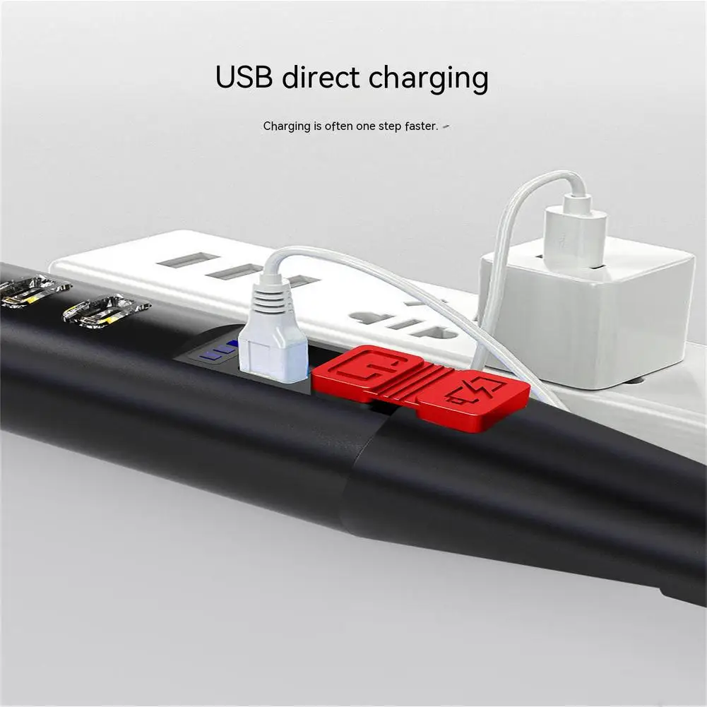 Outdoor USB Rechargeable LED Flashlight High Brightness Intelligent Power Display Cob Baseball Bat Hiking Camping light Dropship