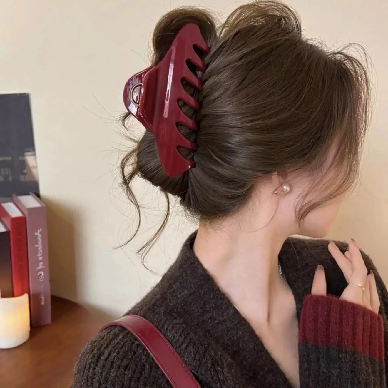 AWAYTR جديد ريترو الكورية مشبك شعر كبير السلطعون مقاطع الشعر القرش كليب دبوس الشعر بسيط موضة إكسسوارات الشعر للفتيات امرأة